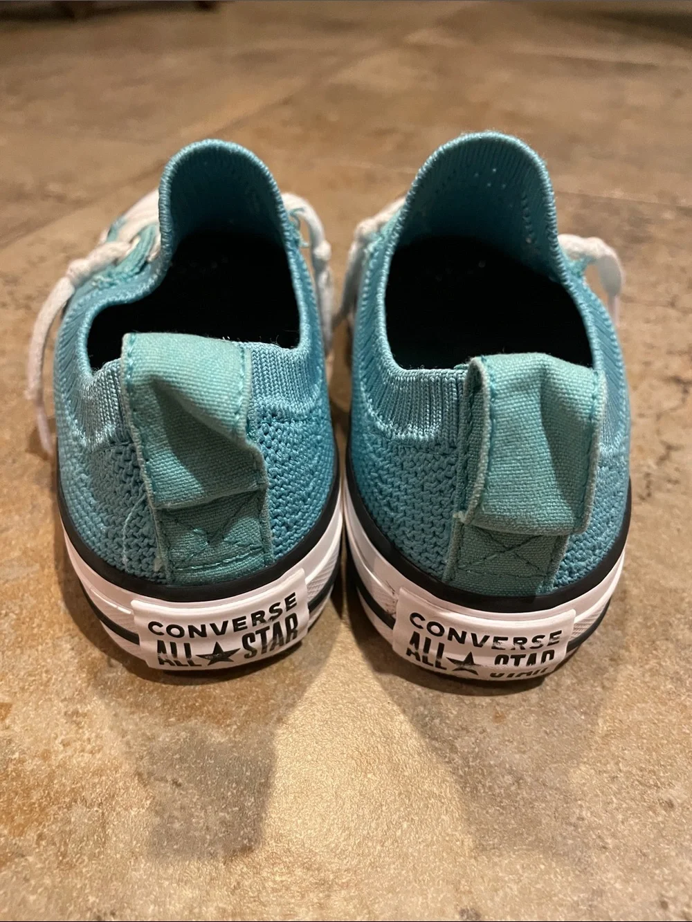 Converse Chuck Taylor All Star Knit Easy-On Sneakers Youth US 11 Aqua Ocean Drip